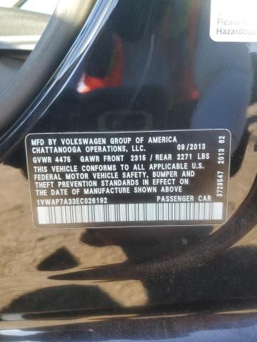 1VWAP7A33EC026192 Volkswagen PASSAT S
