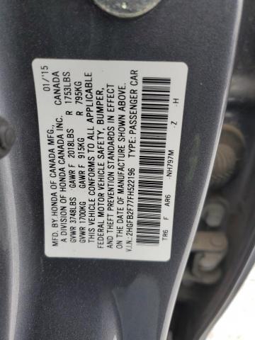 2HGFB2F77FH522196 Honda CIVIC SE