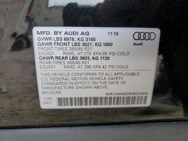 WA1VAAGE3KB024935 Audi E-tron Prestige