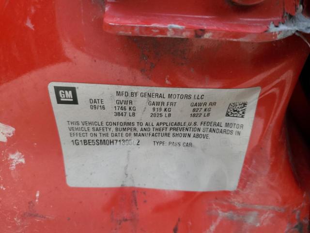 1G1BE5SM0H7139502 Chevrolet CRUZE LT