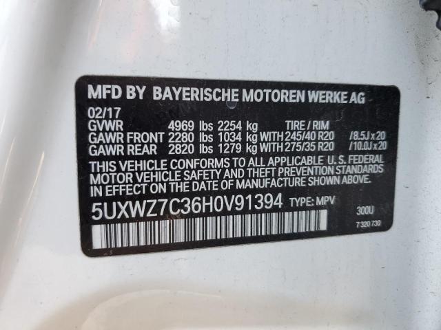 5UXWZ7C36H0V91394 BMW X3 Sdrive28i