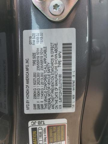 5J8TC2H72LL010180 Acura Rdx Advance