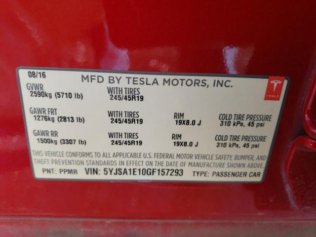 5YJSA1E10GF157293 Tesla MODEL S