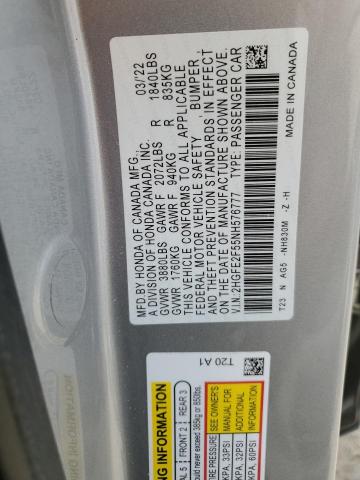 2HGFE2F55NH576777 Honda Civic Sport