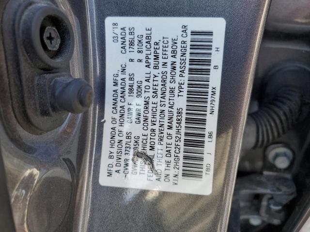 2HGFC2F52JH548385 Honda Civic Lx
