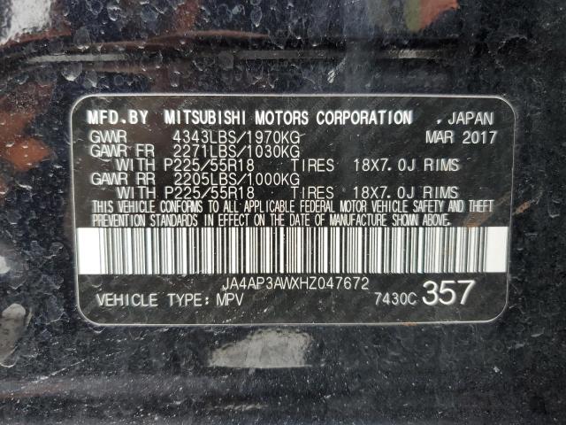 JA4AP3AWXHZ047672 Mitsubishi Outlander Sport Es
