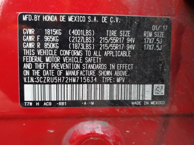 3CZRU5H72HM715634 Honda Hr-v Exl