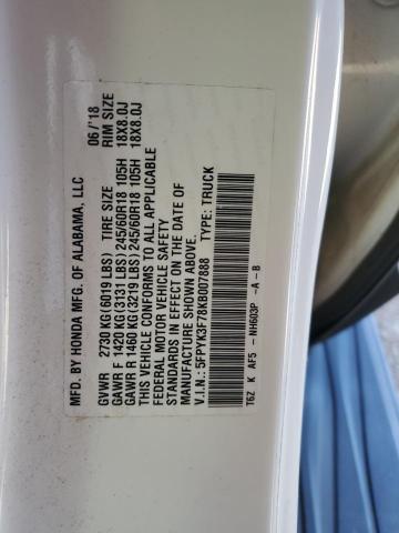 5FPYK3F78KB007888 Honda Ridgeline Rtl