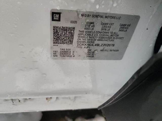 1GKKNUL49LZ202078 GMC ACADIA SLT