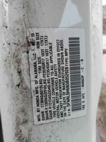 5FNRL5H68GB052928 Honda ODYSSEY EXL