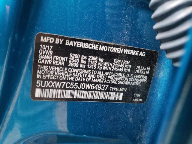 5UXXW7C55J0W64937 BMW X4 Xdrivem40i