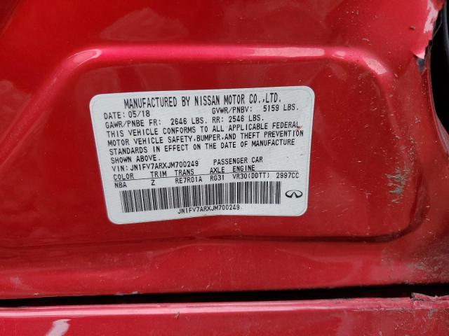 JN1FV7ARXJM700249 Infiniti Q50 Red Sport 400
