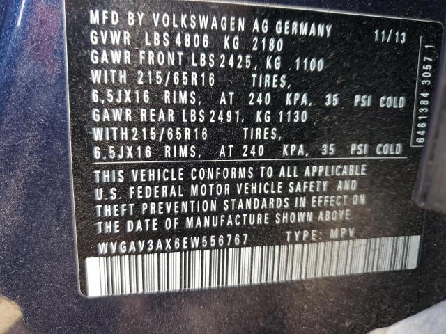 WVGAV3AX6EW556767 Volkswagen TIGUAN S