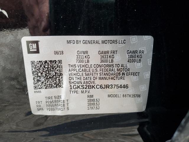 1GKS2BKC6JR375446 GMC YUKON SLT