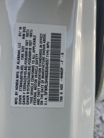 5FNRL5H96GB064697 Honda Odyssey Touring