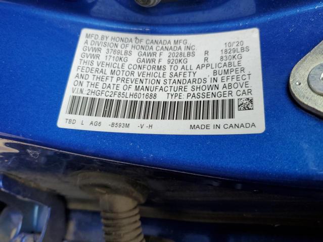 2HGFC2F85LH601688 Honda Civic Sport
