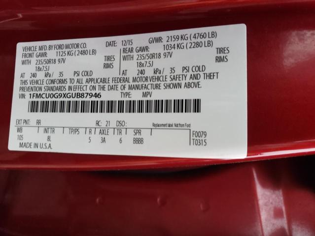 1FMCU0G9XGUB87946 Ford ESCAPE SE
