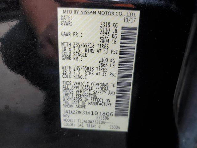 5N1AZ2MG3JN101806 Nissan MURANO S