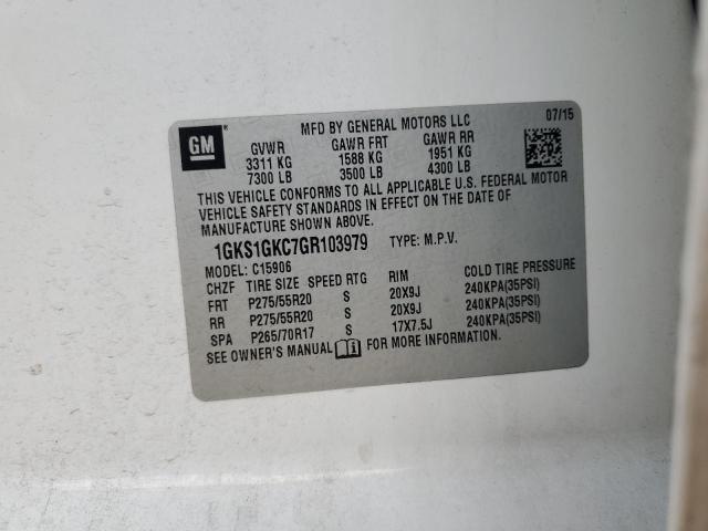 1GKS1GKC7GR103979 GMC Yukon Xl C1500 Slt