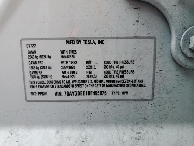 7SAYGDEE1NF495976 Tesla Model Y