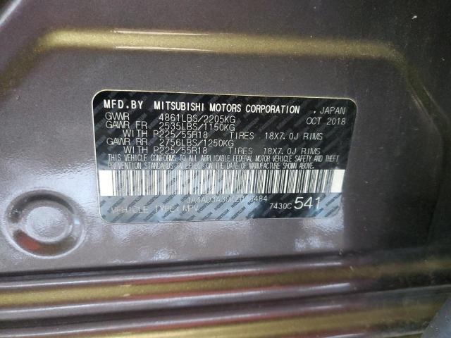 JA4AD3A30KZ016484 Mitsubishi Outlander Se