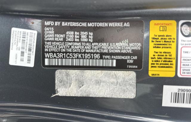 WBA3R1C53FK195196 BMW 435 I