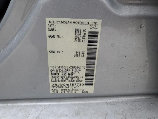 1N4BL4DV2MN387730 Nissan ALTIMA SV