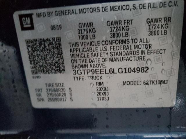 3GTP9EEL6LG104982 GMC Sierra K1500 At4