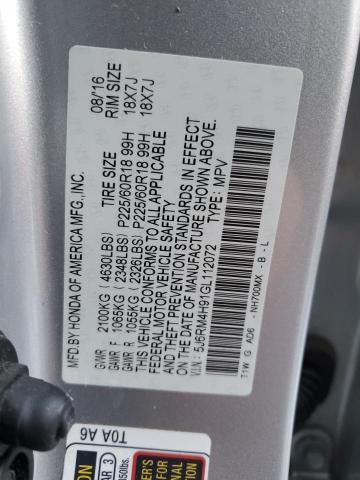 5J6RM4H91GL112072 Honda Cr-v Touring
