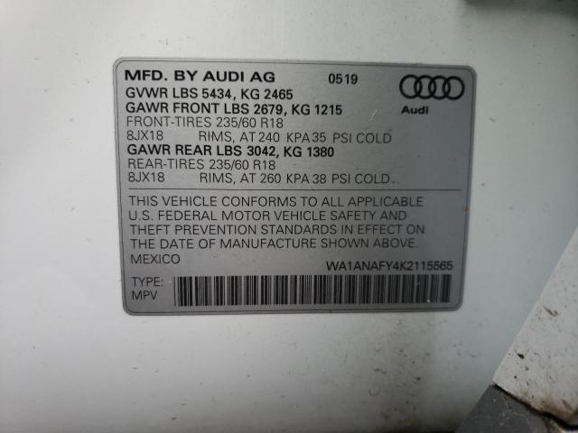 WA1ANAFY4K2115565 Audi Q5 PREMIUM