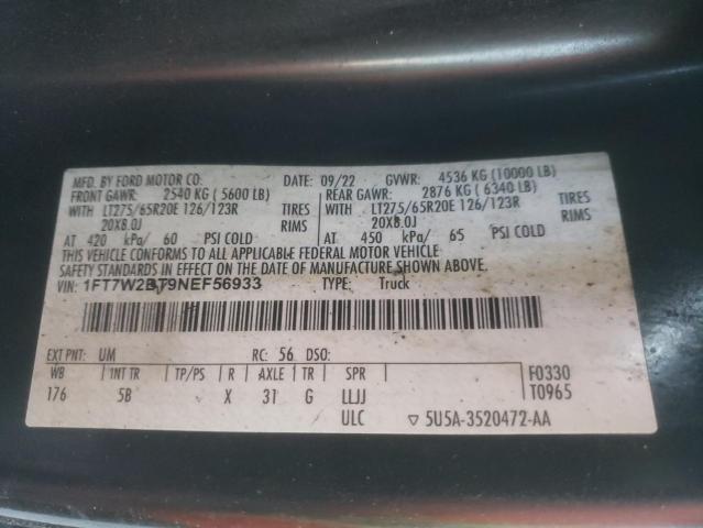 1FT7W2BT9NEF56933 Ford F250 Super Duty