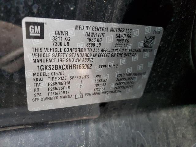 1GKS2BKCXHR166902 GMC YUKON SLT