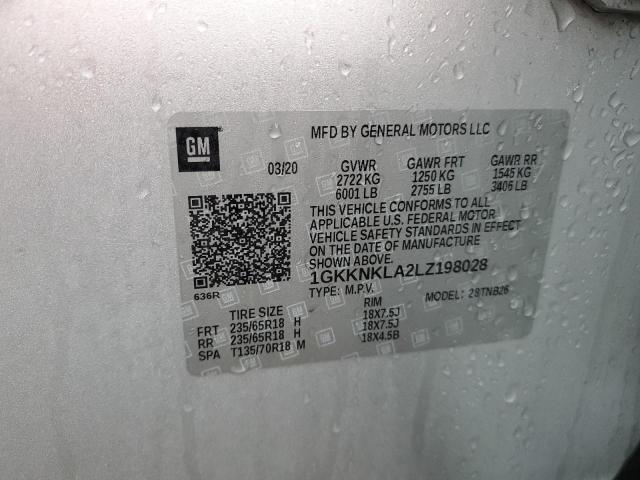 1GKKNKLA2LZ198028 GMC ACADIA SLE