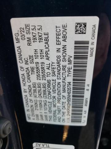 2HKRW2H95NH635794 Honda Cr-v Touring