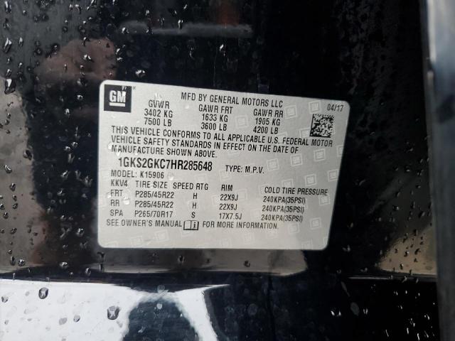 1GKS2GKC7HR285648 GMC Yukon Xl K1500 Slt