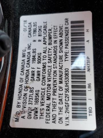 2HGFC2F56JH530830 Honda Civic Lx
