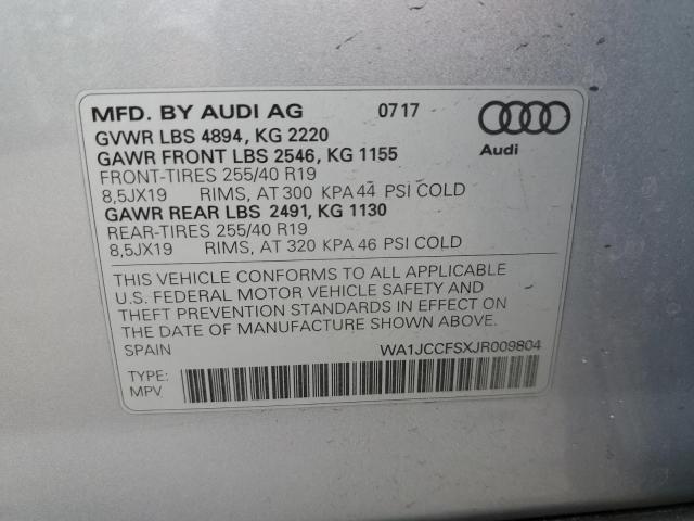 WA1JCCFSXJR009804 Audi Q3 Premium Plus