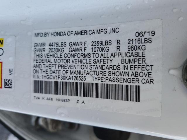 1HGCV1F30KA126525 Honda Accord Sport
