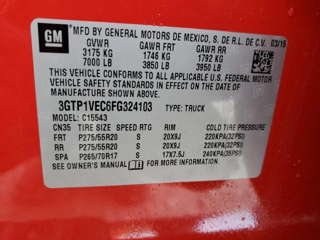 3GTP1VEC6FG324103 GMC Sierra C1500 Slt