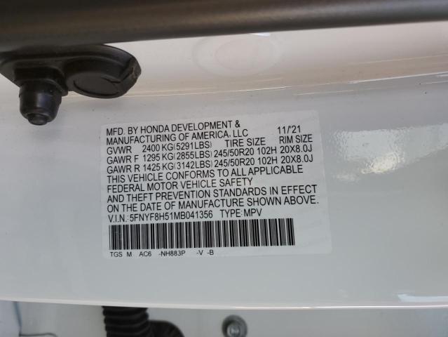 5FNYF8H51MB041356 Honda Passport Exl