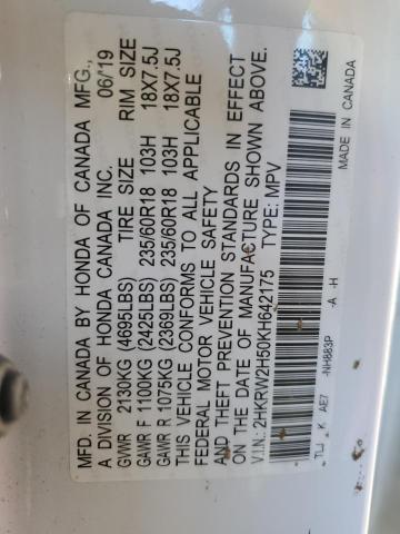 2HKRW2H50KH642175 Honda CR-V EX