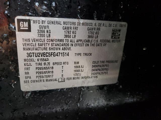 3GTU2VEC5FG471514 GMC Sierra K1500 Slt
