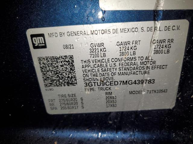 3GTU9CED7MG439783 GMC Sierra K1500 Elevation