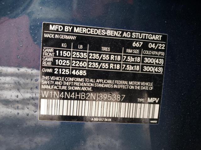 W1N4N4HB2NJ395387 Mercedes-Benz Gla 250 4matic