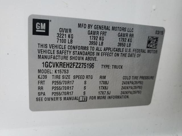 1GCVKREH2FZ275196 Chevrolet Silverado K1500 Lt