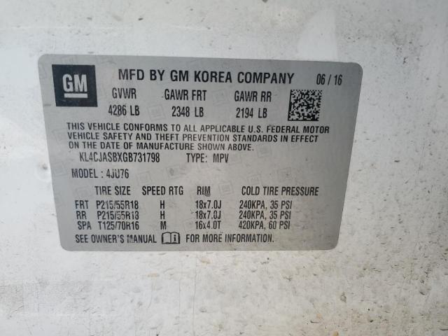 KL4CJASBXGB731798 Buick Encore