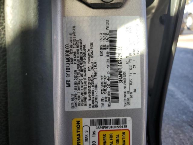 3FA6P0PU1GR229138 Ford Fusion Se Phev