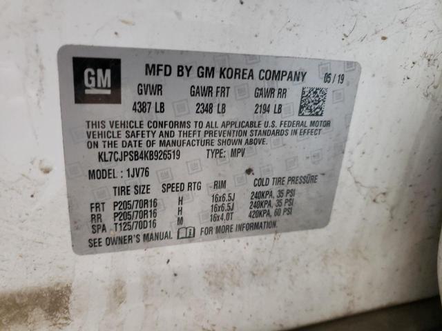 KL7CJPSB4KB926519 Chevrolet TRAX 1LT