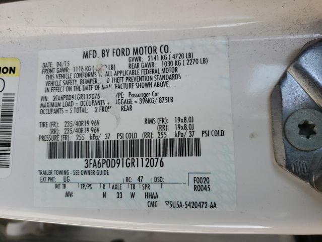 3FA6P0D91GR112076 Ford Fusion Titanium