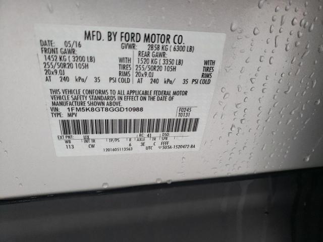 1FM5K8GT8GGD10988 Ford EXPLORER SPORT